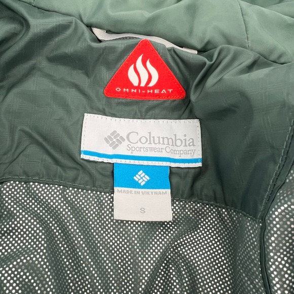 Columbia Omni-Heat Women Size Small Green Mighty Lite Hooded Puffer Jacket - Picture 7 of 11